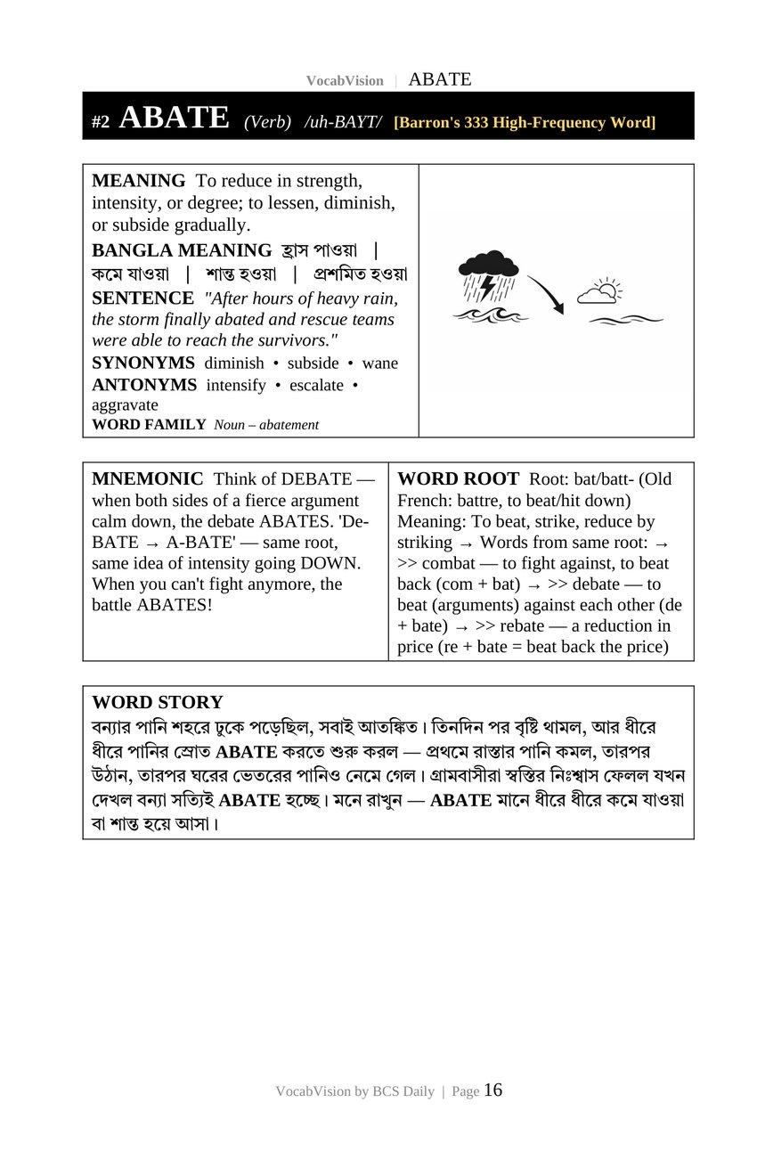 ABATE শব্দের ৭ ধাপ